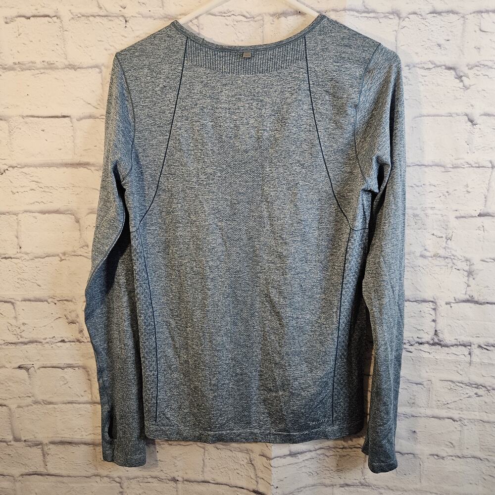 Nike Shirt Womens L Dri-FIT Long Sleeve Green Heathered Seamless Thumbhole Top - Picture 4 of 7